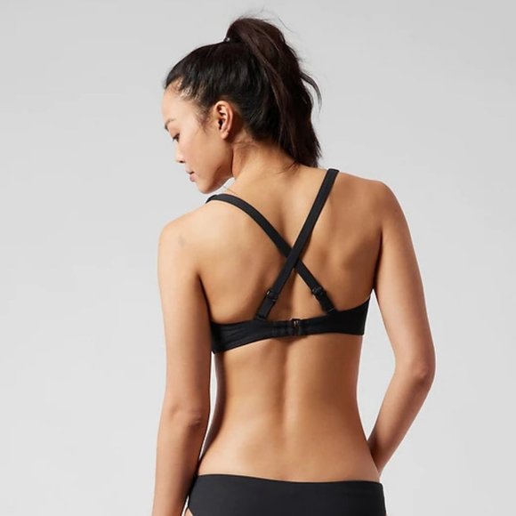 Athleta Square Neck Bra Cup Bikini Top size 40B/C Black - Picture 4 of 4